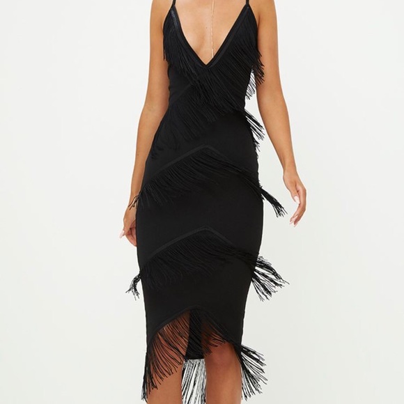 Dresses & Skirts - Black fringe dress
